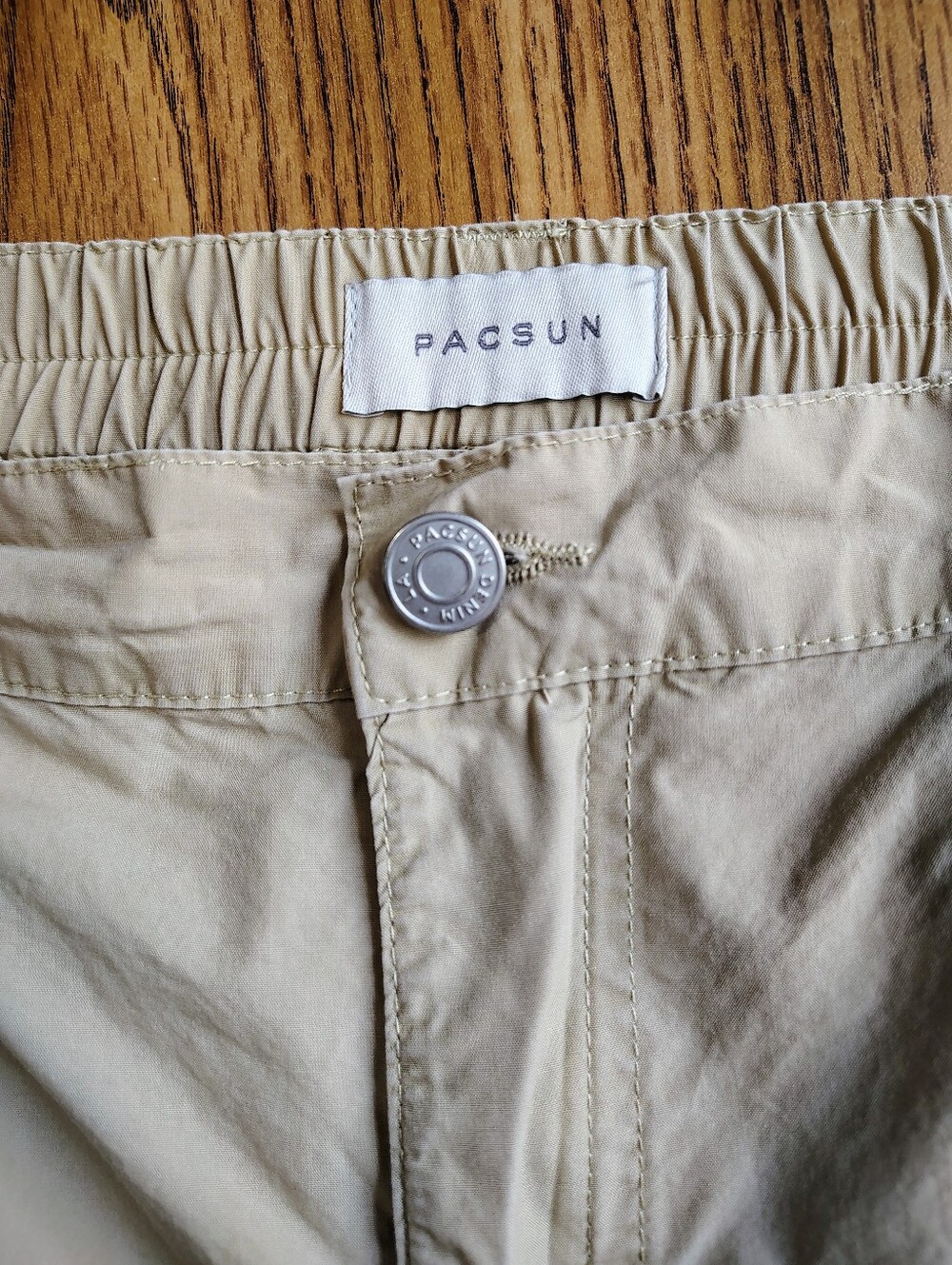 Pacsun Low Rise Puddle Wide Leg Cargo Pants Khaki Women's Elastic Waist size M. - Picture 6 of 16